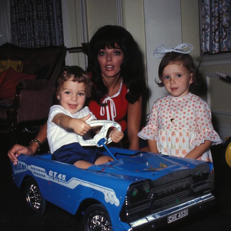 Joan Collins with two of her children, Tara and Alexander Newley in the late 1960s. Photograph: Gamma-Rapho/ Getty Images