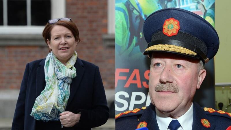 Former garda commissioners Nóirín O’Sullivan (left) and Martin Callinan (right) Photograph: Brenda Fitzsimons/Dara McDónaill