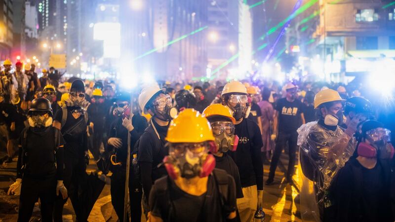 Protestors at the Admiralty district on August 31st, 2019 in Hong Kong. Photograph: Billy H C Kwok/Getty Images