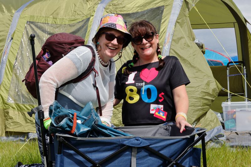 Ann Finn from Roscommon and Nessa Fallon from Galway at the Forever Young Festival in Co Kildare. Photograph: Alan Betson