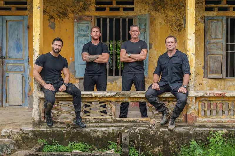 SAS: Who Dares Wins: Rudy Reyes, Chris Oliver, Billy (Mark Billingham) and Foxy (Jason Fox). Photograph: Pete Dadds/Channel 4/PA Photo