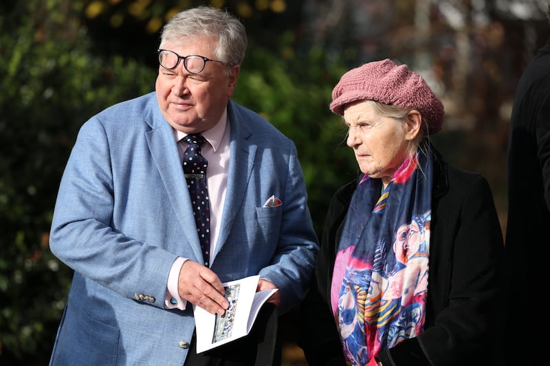 Joe Duffy and Sr Stan at the funeral of Kathleen Watkins. Photograph: Colin Keegan/Collins Dublin