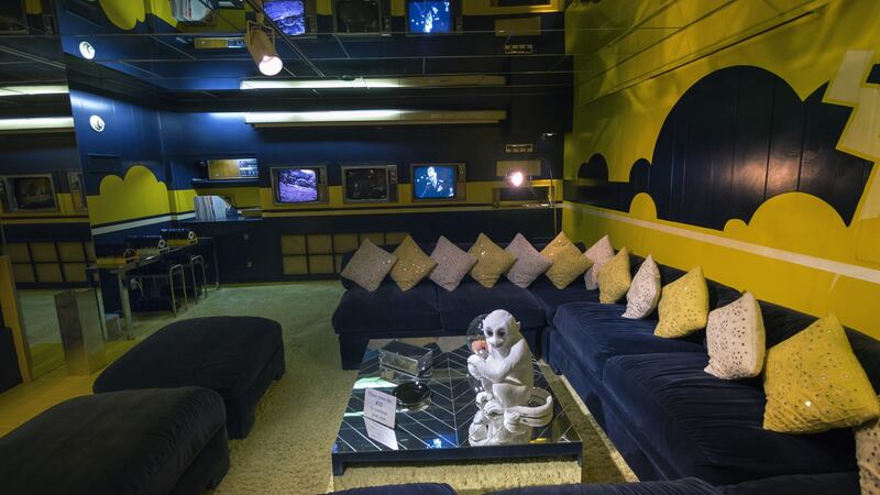 Elvis’ TV room in Graceland. More than 20 million visitors have crossed the threshold of the home Elvis bought in 1957