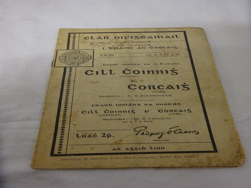 Lynes and Lynes's online auction includes the 1939 All-Ireland senior hurling champion final between Cork and Kilkenny