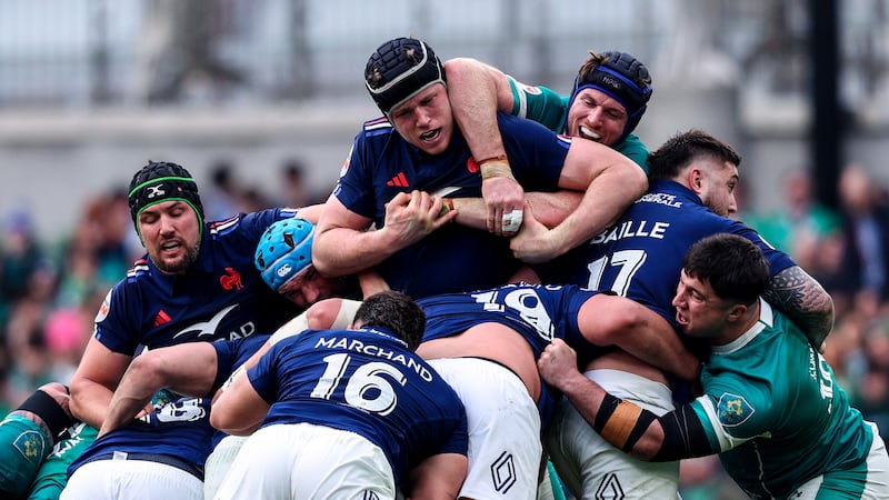 France maul against Ireland during the Six Nations match at the Aviva Stadium. Photograph: Ben Brady/Inpho