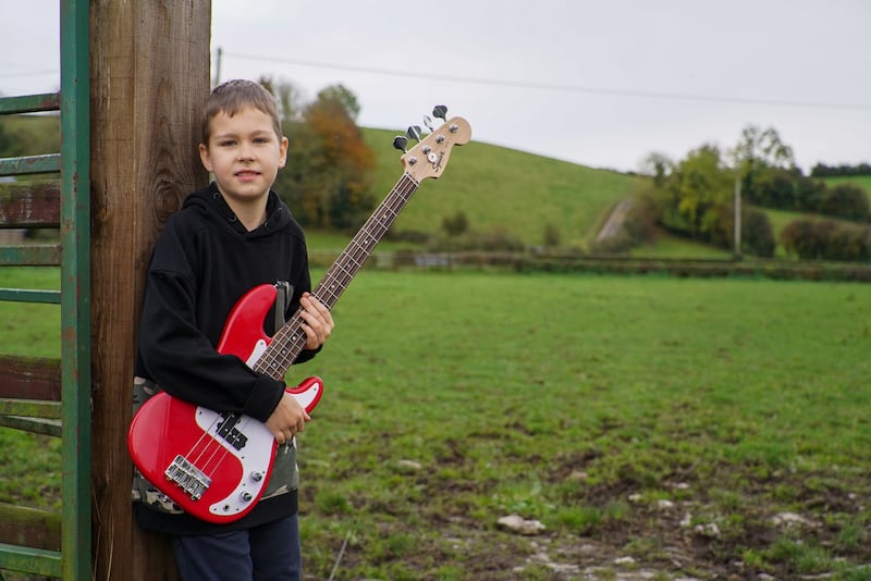 Mark is now learning to play the bass and would love to be part of a punk or pop band when he is older. Photograph: Enda O'Dowd