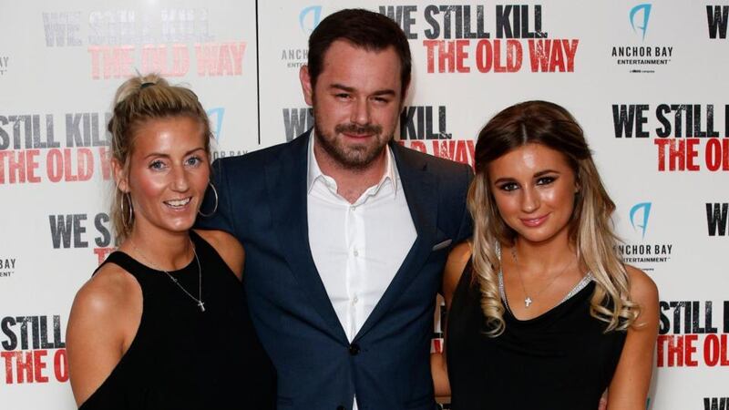 A revealing hard man: Danny Dwyer with wife Joanne Mas and daughter Dani Dyer of Love Island fame. Photograph: Jonathan Brady/PA Wire