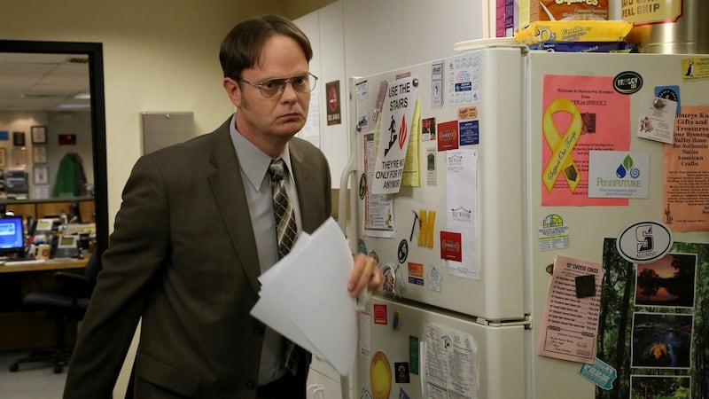 Rainn Wilson as Dwight Schrute in the ‘Stairmageddon’ episode of The Office.  Photograph: Byron Cohen/NBC/Getty Images