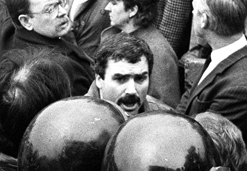 Freddie Scappaticci at the 1987 funeral of IRA man Larry Marley. Photograph: Pacemaker Press