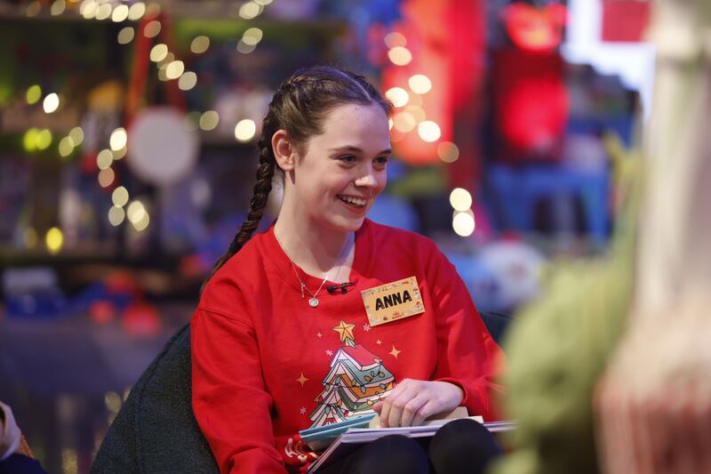 Anna Keenaghan (15) from Mullingar on set of this year's Late Late Toy Show. Photograph: Andres Poveda