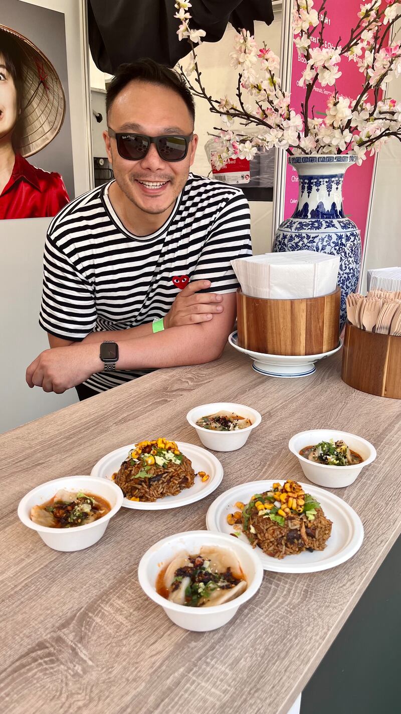 Chef Kwanghi Chan with some of his Bites By Kwanghi dishes at last year's Taste of Dublin festival