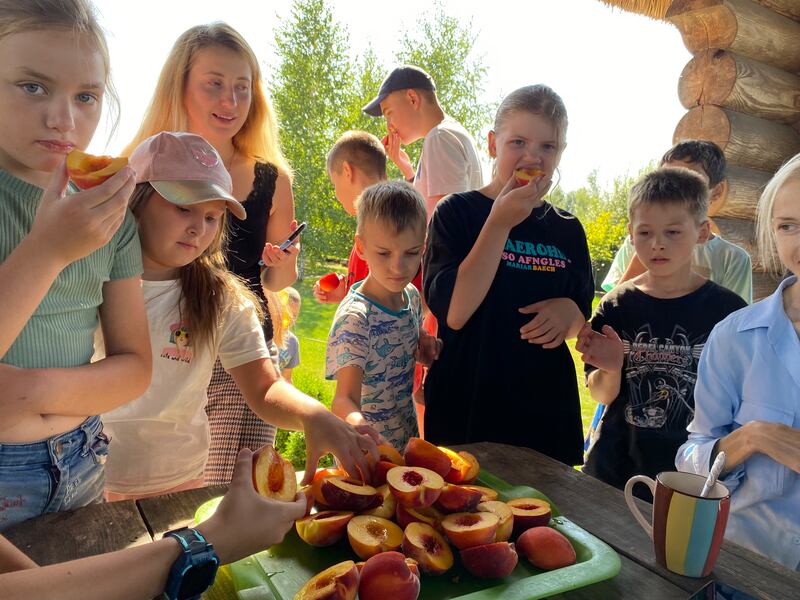 Refreshments at the 7 Fields holiday camp, which partners with the Children of Heroes charity for the children of slain soldiers. Photograph: Lara Marlowe