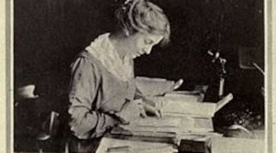 A news photograph of Frances Stevenson when first appointed as a private secretary in 1913