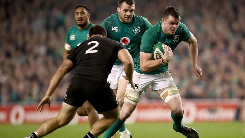 James Ryan: he played more like an All Black lock than Retallick and Whitelock on the night this record-breaking partnership struck 50 caps together. Photograph: Phil Walter/Getty