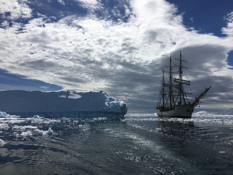 The Bark Europa at sea.