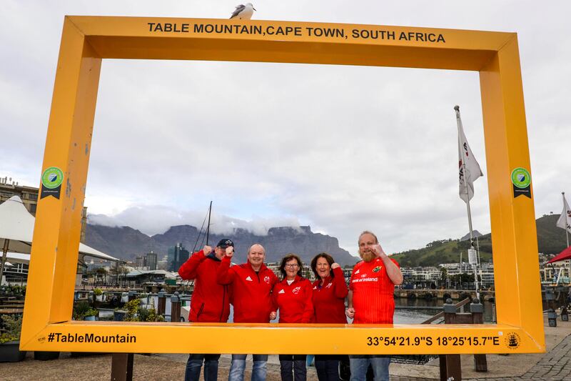 Rob Shanahan, Mark Meehan, Fiona Perryman, Róisín Doyle and Richard Bantry-White ahead of Saturday's United Rugby Championship Final against DHL Stormers. Photograph: Laszlo Geczo/Inpho