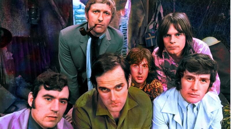 The original Monty Python’s Flying Circus, circa 1969. From left: Terry Jones, Graham Chapman, Eric Idle, Terry Gilliam, Michael Palin and John Cleese. Photograph: BBC