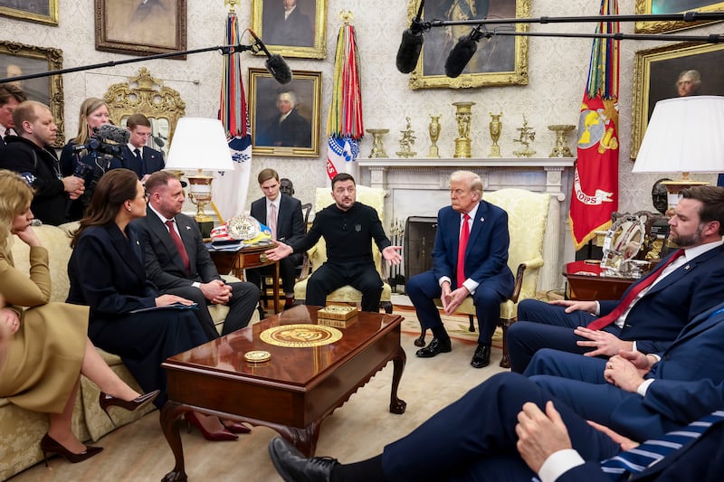 Volodymyr Zelenskiy was berated in the Oval Office by Donald Trump and US vice-president JD Vance last month. Photograph: Jim Lo Scalzo/Bloomberg