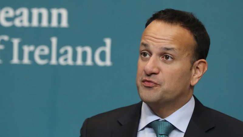 Taoiseach Leo Varadkar speaks at a press conference on Brexit at Government Buildings in Dublin on Wednesday night. Photograph: Niall Carson/PA Wire.