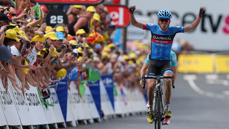 Dan Martin won his first stage on the Tour de France in 2013, when  he took  stage nine  from Saint-Girons to Bagneres-de-Bigorre. Photograph: Bryn Lennon/Getty Images