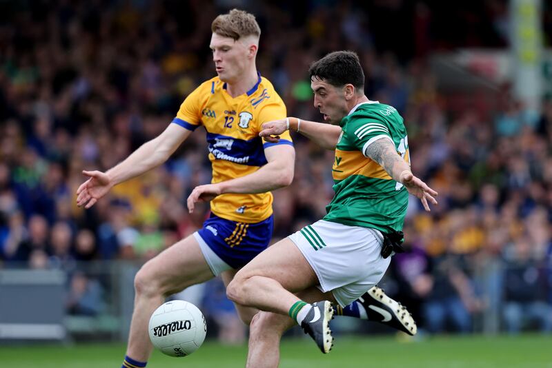 Kerry's Tony Brosnan scores a goal against Clare in this year's Munster Championship. Photograph: Inpho/Bryan Keane