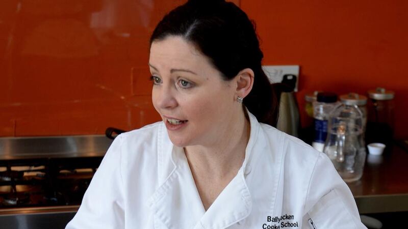 Catherine Fulvio during a cookery class at Ballyknocken House & Cookery School, Glenealy, Co Wicklow. Photograph: Cyril Byrne