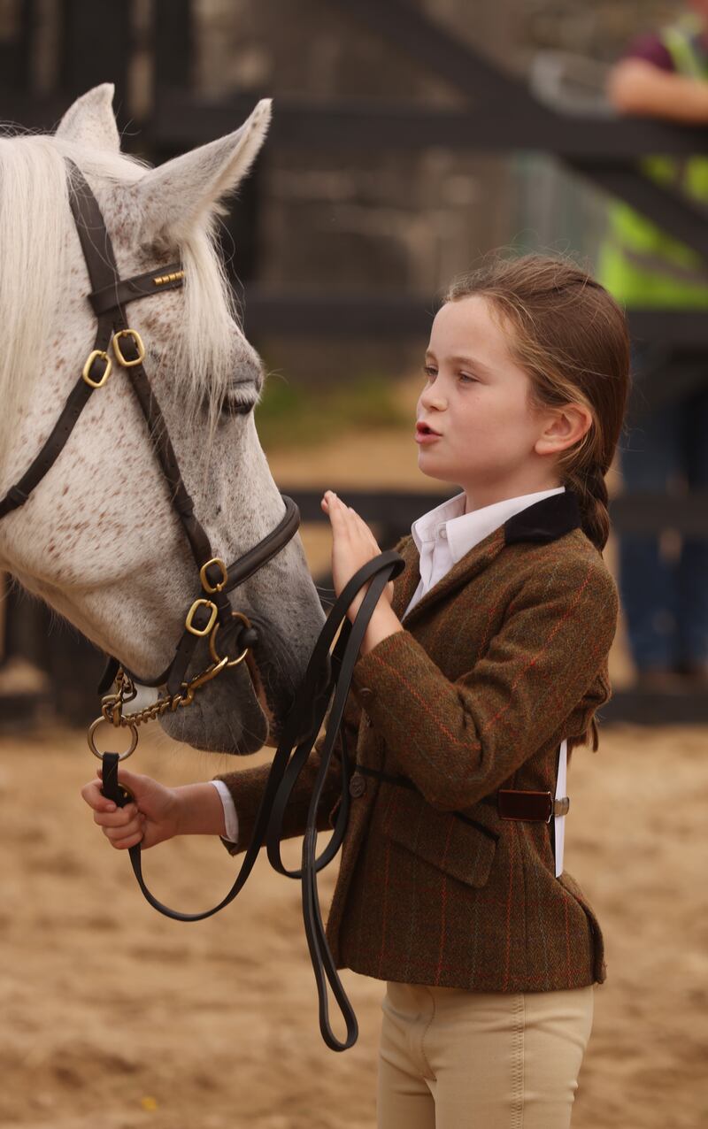 Naoise O'Reilly from Cooley, Co Louth with pony Glenmore Kelly's Commotion at the Connemara Pony Show. Photograph: Bryan O’Brien/The Irish Times 