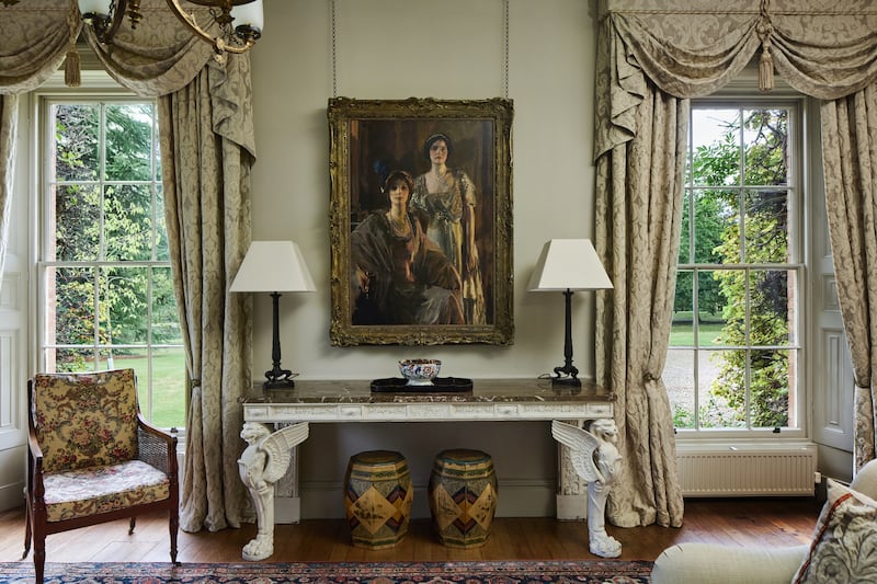 Sir John Lavery's painting of his wife, Lady Hazel Lavery, and his daughter, Eileen Lavery, in Boden Hall, Cheshire