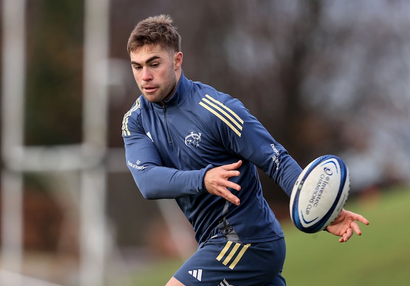 Jack Crowley at Munster training. Photograph: Dan Sheridan/Inpho