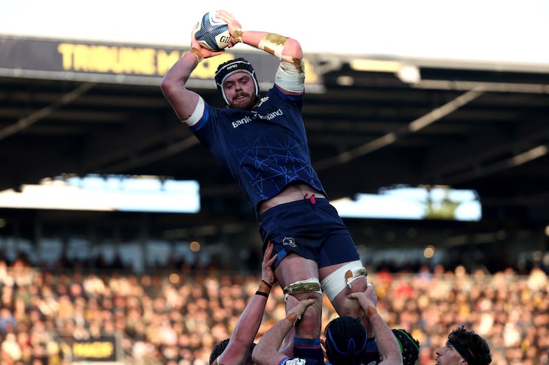 James Ryan catches the ball in a lineout La Rochelle. Photograph: Romain Perrocheau/AFP/Getty Images