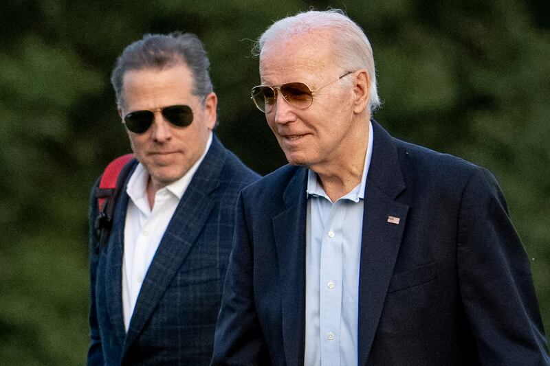 US president Joe Biden and his son Hunter Biden. Photograph: Andrew Harnik/AP