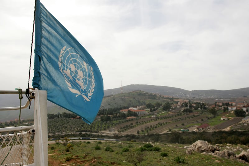 A Unifil flag fluttering over southern Lebanon. Photograph: Alamy/PA