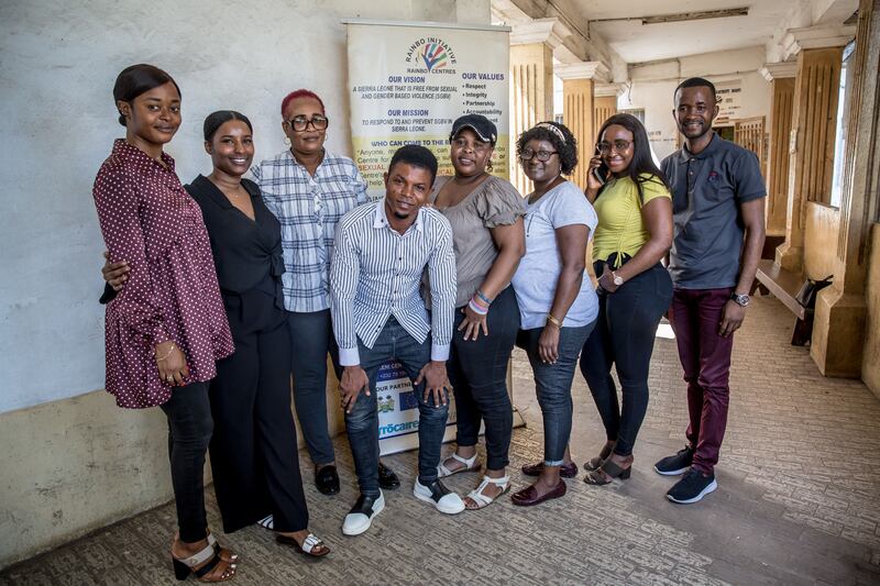 Staff of the Rainbo Centre in Freetown, Sierra Leone, which offers counselling and medical care for victims of sexual violence. Photograph: Sally Hayden