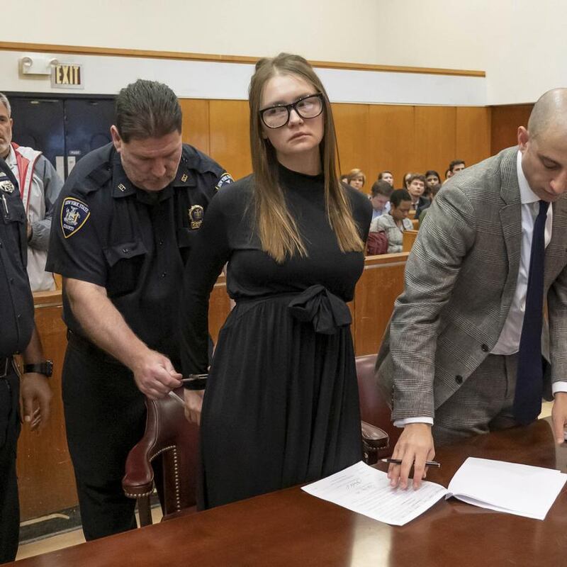 Anna Sorokin after her sentencing in 2019. Photograph: Steven Hirsch/Pool via The New York Times