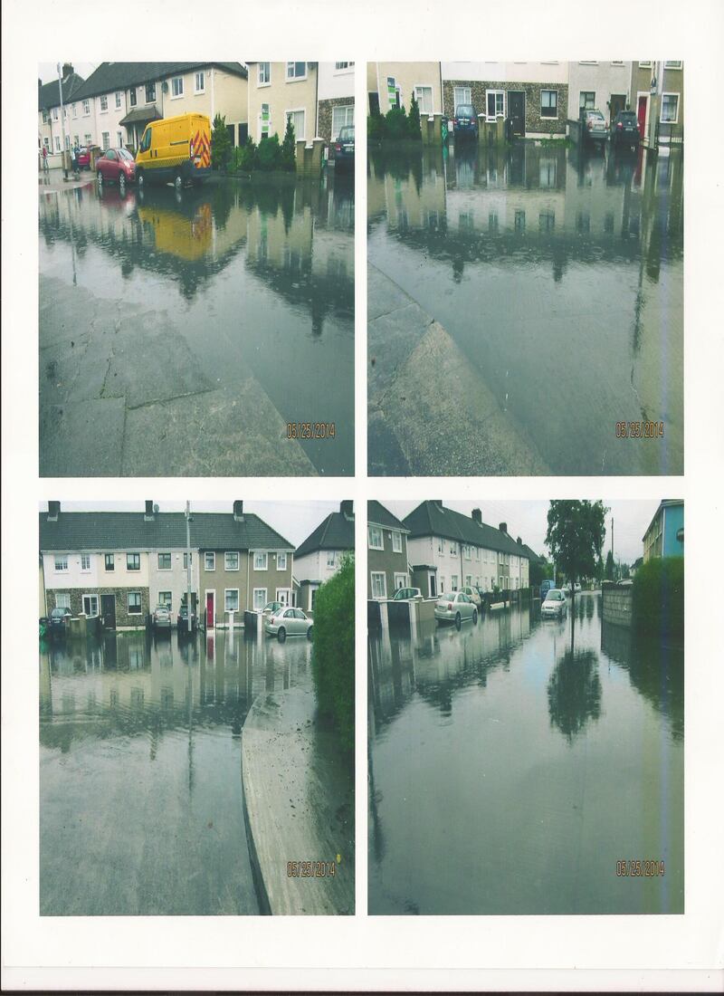 Flooding outside the home of Ken Duffy in Drimnagh.