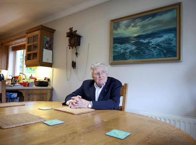 Rev Harold Good sits at the kitchen table in his Holywood home where politicians held negotiations about ending The Troubles. Photograph: Stephen Davison