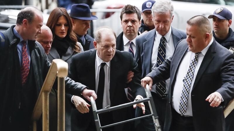 Harvey Weinstein arrives for this criminal trial at New York state supreme court in New York on Monday. Photograph: Jason Szenes/EPA