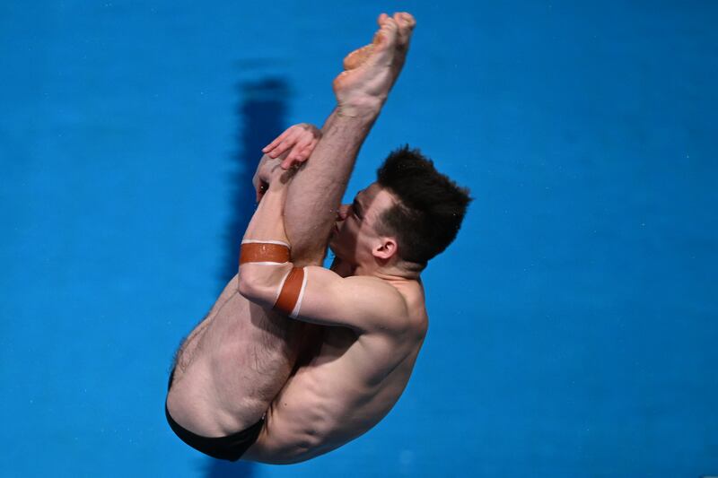 Jake Passmore currently trains in Leeds under his coach Marc Holdsworth, who also works with some of the top British divers. Photograph: Sebastian Bozon/AFP via Getty Images