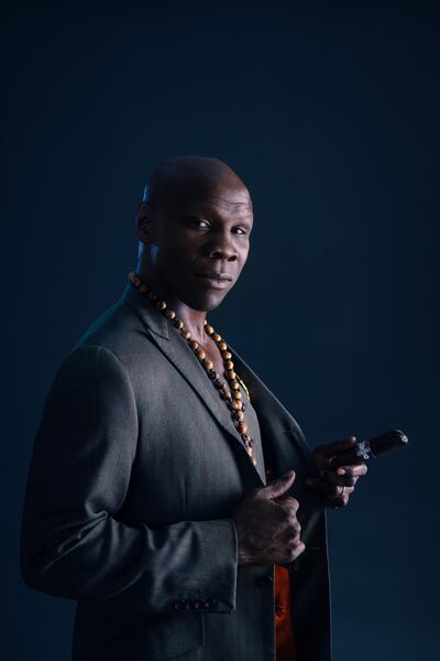 Chris Eubank, who has stopped speaking and goes to lie on his bed before perching on a sort of shelf in the darkness. Photograph: Jonathan Ford/Channel 4