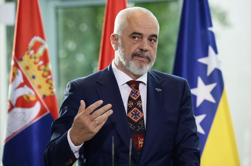 Albanian prime minister Edi Rama disputes British estimates of the numbers of Albanians crossing the channel. Photograph: Jens Schlueter/AFP via Getty Images