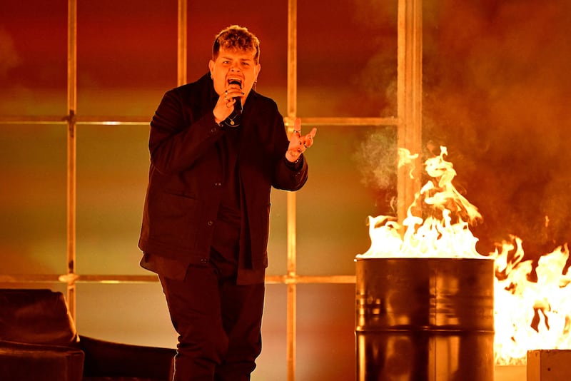 German singer Isaak Guderian aka Isaak representing Germany. Photograph: Jessica Gow/AFP via Getty