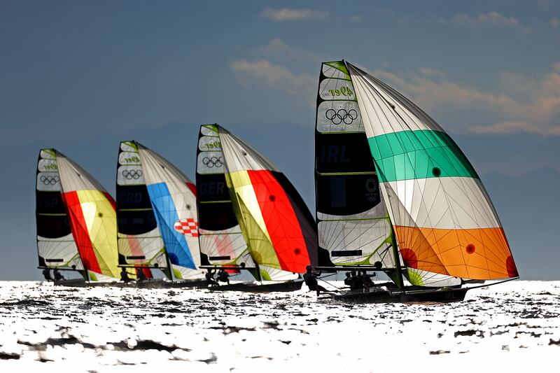 Robert Dickson and Sean Waddilove competing in the Tokyo Games. They may well end up competing for Ireland at a third Olympics, next time in Los Angeles.  Photograph: Clive Mason/Getty Images