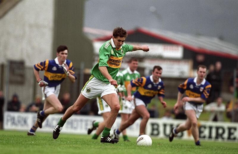 Maurice Fitzgerald takes a penalty that was saved during the 1999 Munster SFC game against Tipperary in Tralee. Photograph: Tom Honan/Inpho