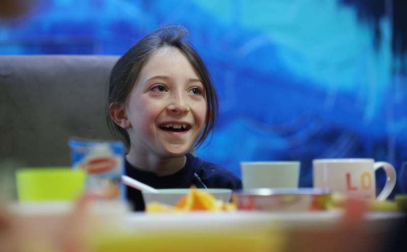  Pupil Amelia Flynn (9) in the breakfast club at St Francis Senior National School in Priorswood in North County Dublin.  Photo: Bryan O’Brien 

