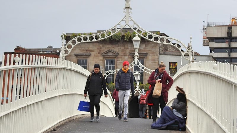 The Ha'penny Bridge on Bachelors Walk in Dublin during last December. Photograph: iStock