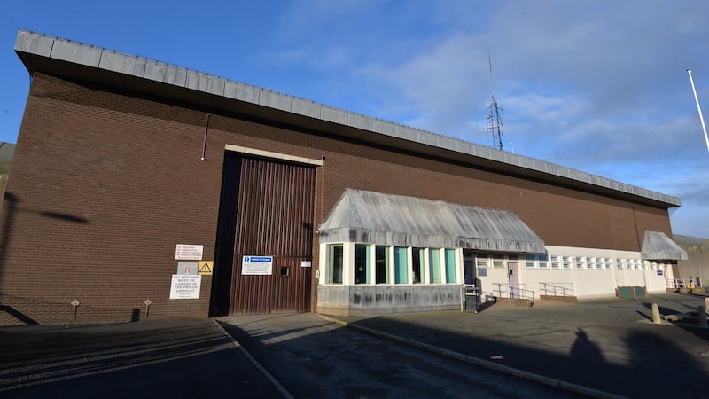 The main entrance to  Maghaberry: the all-male prison holds about 900 prisoners. Photograph: Alan Betson