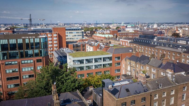 An aerial view of the rear extension proposed for 18 Lower Leeson Street