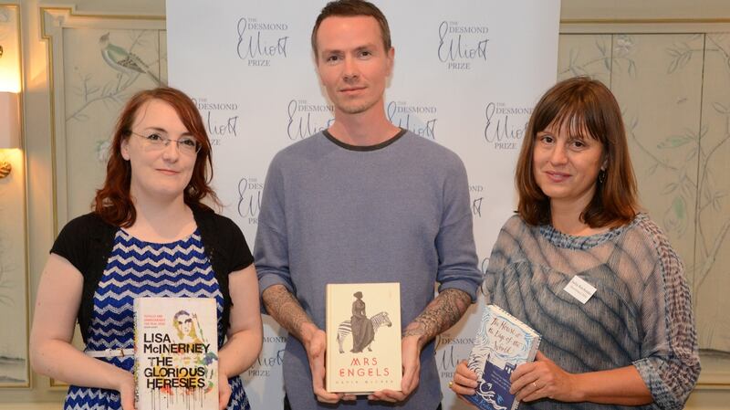 Lisa McInerney with fellow shortlisted authors Gavin McCrea and Julia Rochester