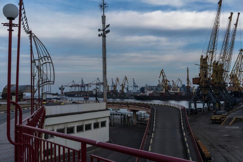 The port at Odesa, once the main conduit for Ukrainian grain to the world before Russia’s invasion of Ukraine. Photograph: Brendan Hoffman/The New York Times