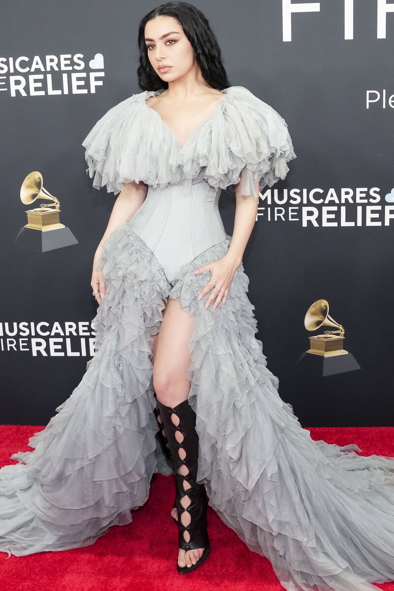 Grammy Awards: Charli XCX on the red carpet. Photograph: Allison Dinner/EPA-EFE